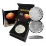 1 oz .999 Fine Silver - Curved Domed 3D Round - Basketball w/Capsule and Gift Box