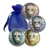 1/2 oz .999 Fine Silver Round with Magnet and Gift Bag - Dia de Los Muertos Sugar Skull