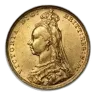 1887-1893 Great Britain Gold Sovereign Victoria Jubilee Avg Circ