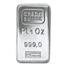 1 oz Platinum Bar - Credit Suisse (.999 Fine, Vintage)