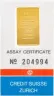 2.5g Minted Gold Bullion Bar Credit Suisse In Card - Pre-Owned