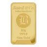 10g 9999 Gold Bullion Minted Bar made by Baird and Co London in Assay Card