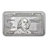 10 oz Silver Bar - Ben Franklin $100 Bill Design