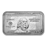 5 oz Silver Bar - Ben Franklin $100 Bill Design