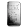 10 oz Platinum Bar - Credit Suisse (.9995 Fine, w/Assay)