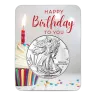2026 1 oz American Silver Eagle Coin (BU, Happy Birthday Cupcake Card)
