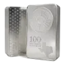 100 oz Texas Mint Silver Bar (New Brushed Finish)