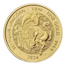 Pre-Owned 2024 UK Tudor Beasts Seymour Unicorn 1/4oz Gold Coin