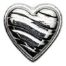 100 gram Cast-Poured Silver - Glossy Heart (Bunker Bullion)