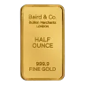 1/2 oz Gold Minted Bar -Baird & Co.