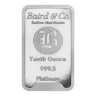 1/10oz Platinum Bar Minted 9995