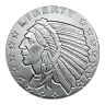 1/10 oz Silver Round Incuse Indian Design Golden State Mint