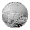 2011 1 oz Silver Grizzly Coins - Canadian Wildlife Series Coin