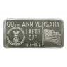 1973 Labor Day 60th Anniversary 1 oz Silver Bar Great Lakes Mint VINTAGE