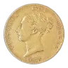 1863 Queen Victoria Gold Half Sovereign - Young Head, Crowned Shield Reverse