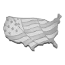 5 oz USA Shaped Flag Silver Bar by Elemetal