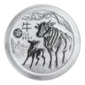 2021 1 oz Australian Lunar Series "Year of the Ox" Silver Bullion Coin - Dragon Privy (Pre-Owned in Good Condition)