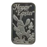 1984 Happy Easter: Bunny Painting Eggs 1 oz Silver Bar VINTAGE